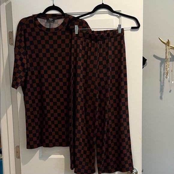 Dressed in LALA Pants - Dressed in Lala - Black and Mocha checkered set